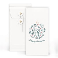 Bela Vrvico in podložko kuverta "Srečen Božič" 220x110mm (DL)