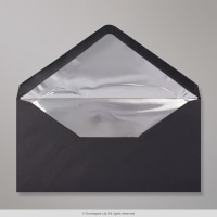 110x220 DL Black Silver-lined Wallet Gummed 120gsm Envelopes