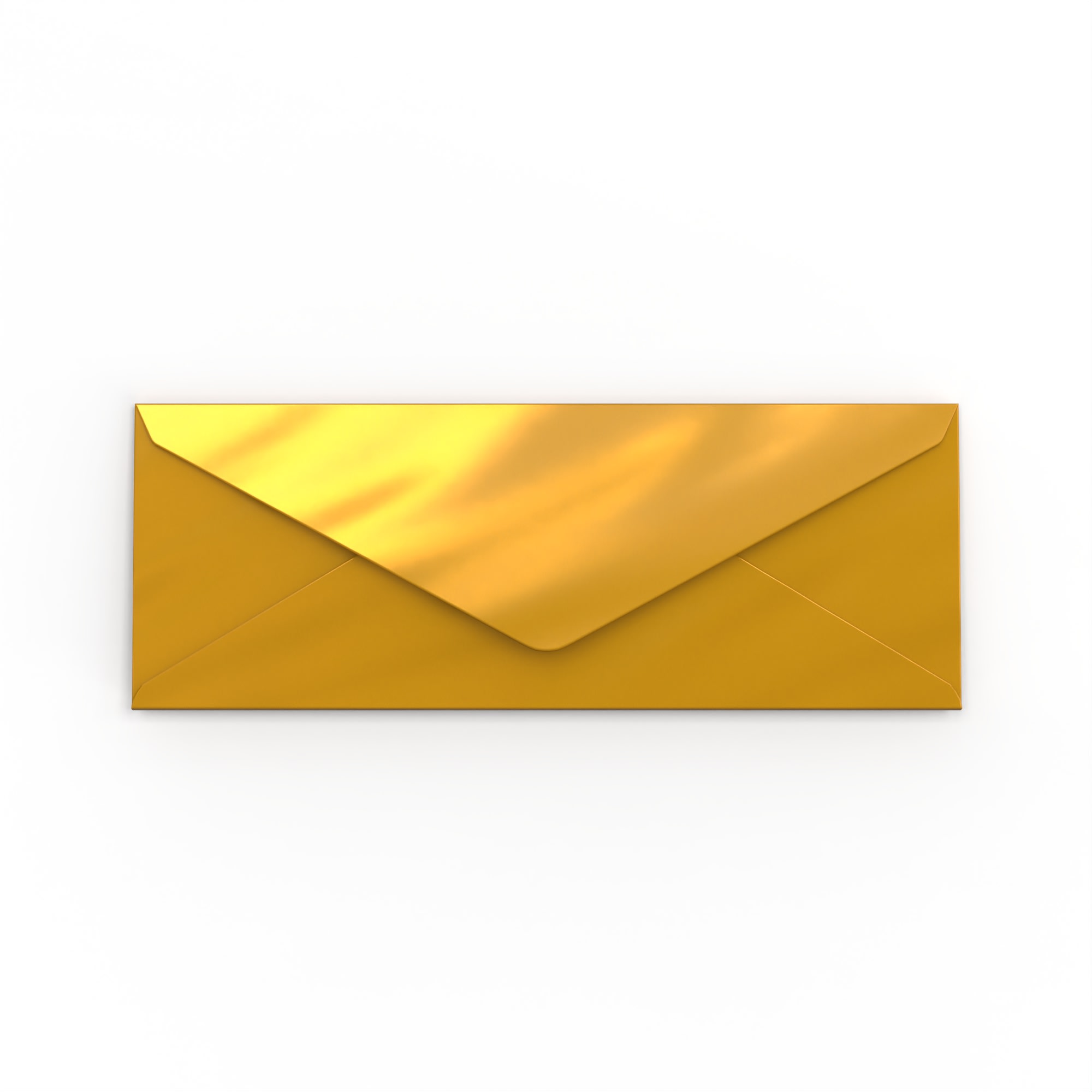 80x215mm Square Metallic Gold Gummed Plain 100gsm Wove Envelopes