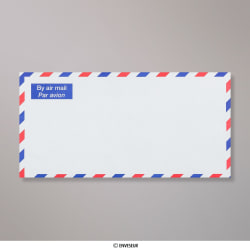 110x220 mm (DL) White Airmail Chevron Border Envelope