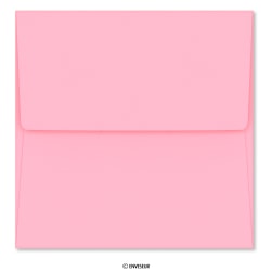 175x175 mm Roze Parelmoer aankondiging envelop