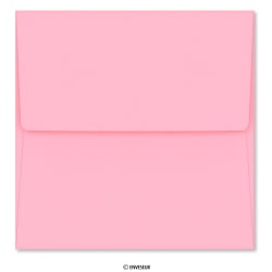 175x175 mm Roze Parelmoer aankondiging envelop