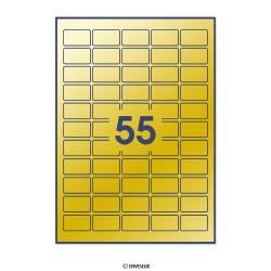 Soikea kullanvärinen etikettitarra 63x42 mm
