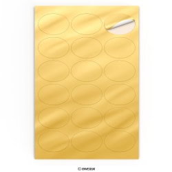 Ovales Klebeetikett Gold 63x42 mm