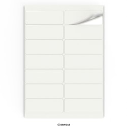 Obdĺžniková samolepiaca biela recyklovaná etiketa 99x38 mm