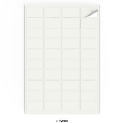 Obdĺžniková samolepiaca biela recyklovaná etiketa 46x25 mm