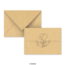 Valentijnsdag kraft envelop ”Liefde delen" 114x162 mm (C6)