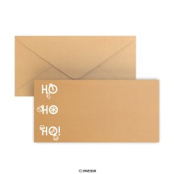 Koperta świąteczna HO HO HO kraft z recyklingu 110x220 mm (DL)