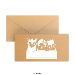 Jouluaiheinen kirjekuori Lelujuna kierrätetty voimapaperi 110x220 mm (DL)