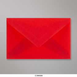 Enveloppe transparente rouge 62x98 mm