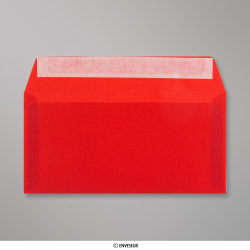 110x220 mm (DL) Genomskinligt kuvert i rött