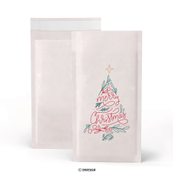Weiße gepolsterte Tasche „Merry Christmas“ 215x120 mm