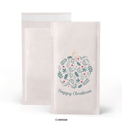 Weiße gepolsterte Tasche „Happy Christmas“ 215x120 mm