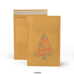 Manilla bubbel gevoerd tasje 'Merry Christmas' 215x150 mm