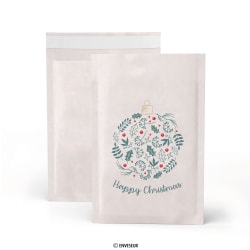 White padded bag 'Happy Christmas' 215x150 mm