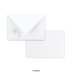Yksilöity valkoinen kirjekuori hääkutsuille 114x162 mm (C6)