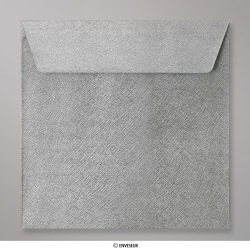 130x130 mm Strieborná štruktúrovaná obálka