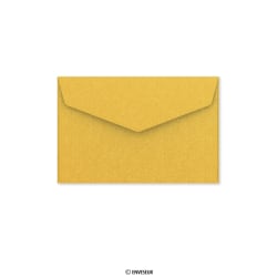 Goldener Perlglanz Briefumschlag mit Spitzer Klappe, Haftklebend 62x94 mm