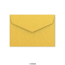 Envelope dourado com aba de pico autoadesiva 114x162 mm (C6)