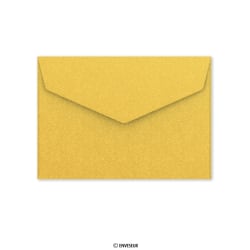 Goldener Perlglanz Briefumschlag mit Spitzer Klappe, Haftklebend 114x162 mm (C6)