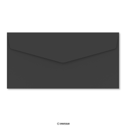 Enveloppe noire patte triangulaire avec bande adhésive 110x220 mm (DL)