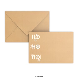 Jouluaiheinen kirjekuori HO HO HO kierrätetty voimapaperi 162x229 mm (C5)