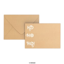 Enveloppe de Noël HO HO HO kraft recyclé 114x162 mm (C6)