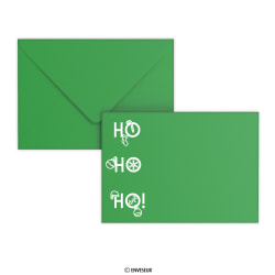 Enveloppe de Noël HO HO HO verte profonde 162x229 mm (C5)