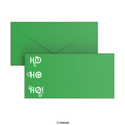 Weihnachtskuvert HO HO HO dunkelgrün 110x220 mm (DL)