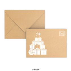 Kerstenvelop Kerstman gerecycled Kraftpapier 162x229 mm (C5)