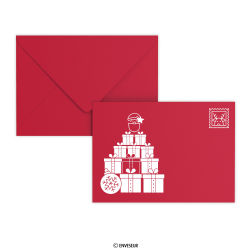 Busta natalizia Babbo Natale rosso scuro 162x229 mm (C5)