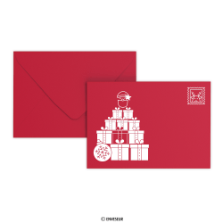 Koperta świąteczna Święty Mikołaj ciemnoczerwona 114x162 mm (C6)