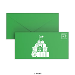 Christmas envelope Santa Claus dark green 110x220 mm (DL)