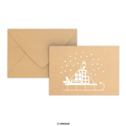 Jouluaiheinen kirjekuori Reki kierrätetty voimapaperi 114x162 mm (C6)