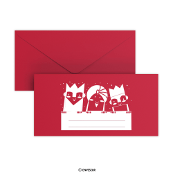 Sobre navideño rojo oscuro 110x220 mm (DL)