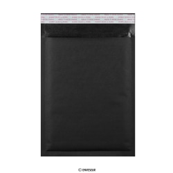 Bolsa acolchada negra de papel kraft 250x180 mm
