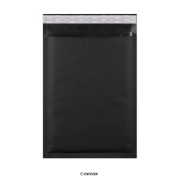 Bolsa acolchada negra de papel kraft 350x250 mm