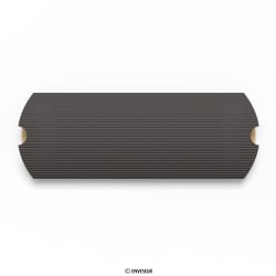 220x110+30 mm (DL) Czarne faliste pudełko w kształcie poduszki