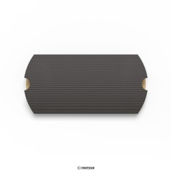 Caja almohada acanalada negra de 162x114x30 mm (C6)