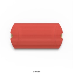 Caja almohada acanalada roja de 162x114x30 mm (C6)