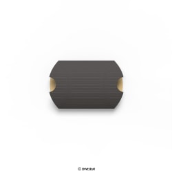 60x75+30 mm Czarne faliste pudełko w kształcie poduszki