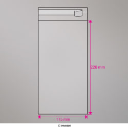 220x115 mm (DL) Sacchetto in cellofan