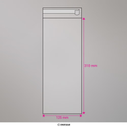 Sac cellophane transparent 310x125 mm