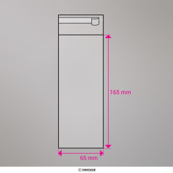 Kirkas sellofaanipussi 165x65 mm