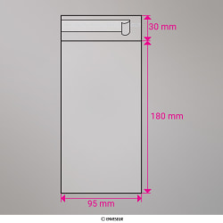 Sac cellophane transparent 180x95 mm