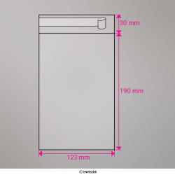 190x123 mm Genomskinlig cello-påse