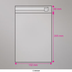 Sac cellophane transparent 205x152 mm