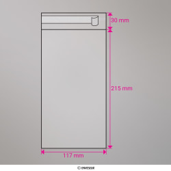 Sac cellophane transparent 215x117 mm