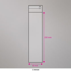 Kirkas sellofaanipussi 220x60 mm