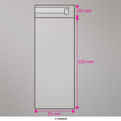 Sac cellophane transparent 220x95 mm